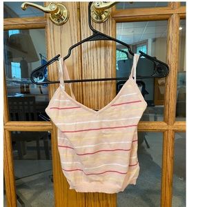Forever 21 sleeveless pink stripped mini tank